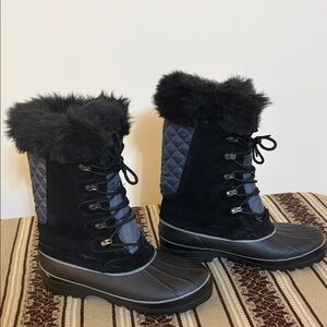 Khombu Nordic 2 Women's Black Fur-Lined Winter Boots